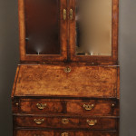 Queen Anne walnut mirrored door bureau bookcase