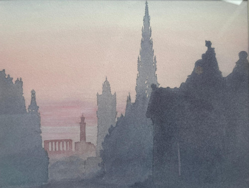 Robert (Bob) E Donald RSW Edinburgh Skyline
