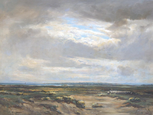 DAVID WEST RSW (1868 - 1936) LOSSIE BEACH  Oil on canvas Signed lower right 30 x 42 inches  £8,800