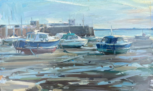 TOM HOAR Boats at low tide, Jersey