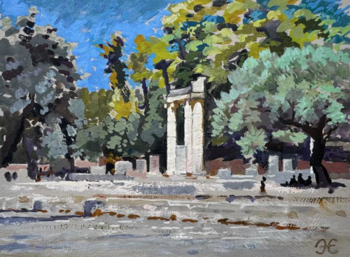 ALISTAIR ERSKINE (b. 1959). Ancient Olympia (Tholos of Philip)