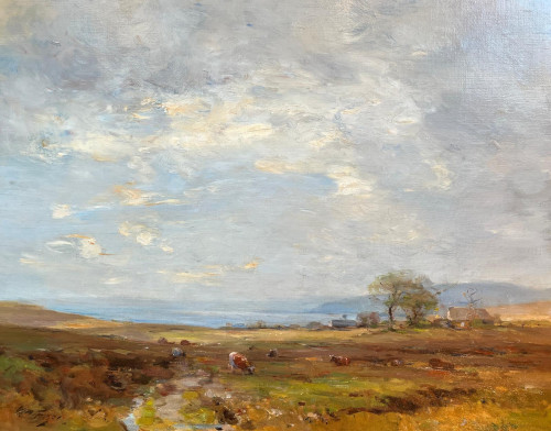 WILLIAM MILLER FRAZER (1864-1961).  Coastal Landscape with Cattle Grazing