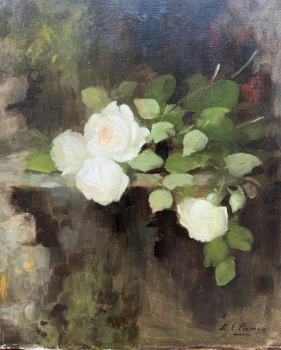 LOUISE ELLEN PERMAN (Scottish; 1854 - 1921). Still Life of Roses on Ledge
