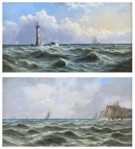 JOHN WILSON (fl. 1870-1890) Off the Coast & The Lighthouse