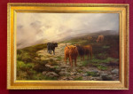 PETER GRAHAM (Scottish; 1836-1921) Highland Cows in Scottish Landscape