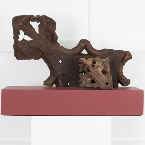 Two oak architectural fragments, English, circa 1400-1450