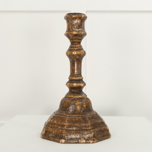 A rare mid-18th century wooden candlestick, circa 1750