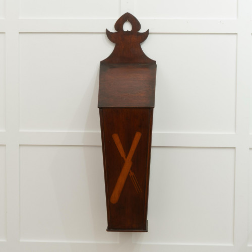 An exceptionally large George III mahogany mural cutlery box, circa 1800