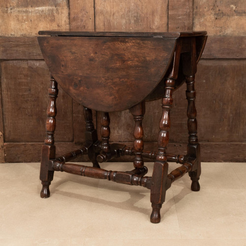 A rare-form William & Mary turner's oak occasional gateleg table, circa 1690