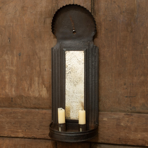 A sheet-iron candle wall sconce, Anglo-American, circa 1830-50