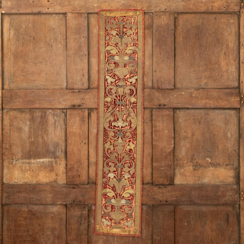 A runner of 17th century embroidered velvet, Italian