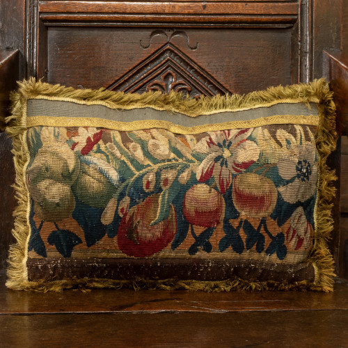 A cushion of 17th century tapestry
