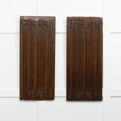Four Henry VIII oak linenfold carved panels, circa 1520-40