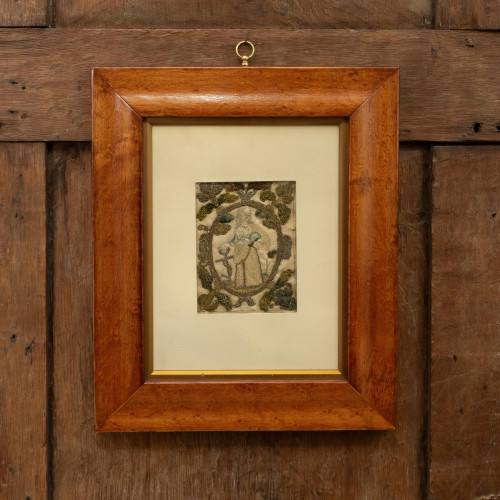 A 17th century embroidered panel, English, circa 1650-80