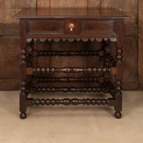 A Charles II oak side table, circa 1670