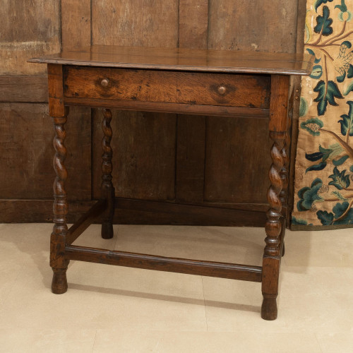 A Charles II oak side table, circa 1680