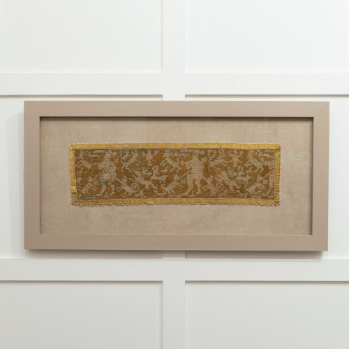 A section of 16th century needlework border, Italian, circa 1550-1600