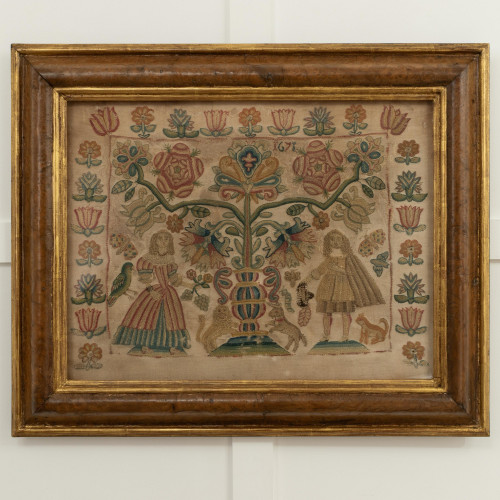 A 17th century needlework, dated 1671