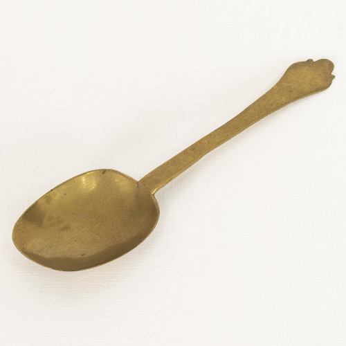 A trifid-end latten spoon, circa 1690