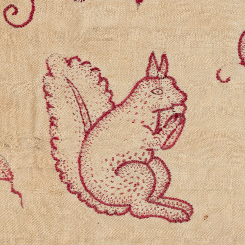 A rare James I/Charles I redwork panel, circa 1610-1630