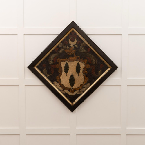 An 18th century painted hatchment, English/Scottish