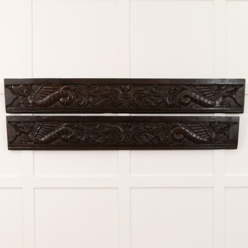 A pair of James I carved oak panels, Wales/Gloucestershire, circa 1620
