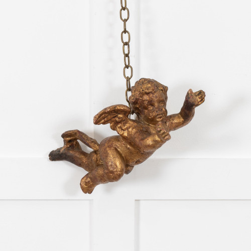 A small 18th century giltwood putto, South German/Northern Italian