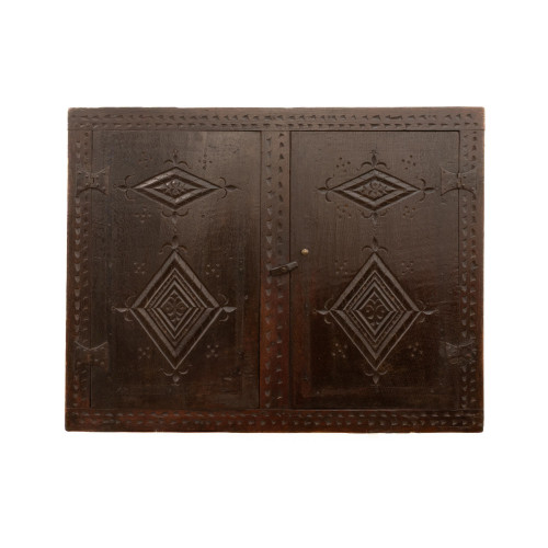 A Charles II oak mural cupboard, Yorkshire, circa 1660