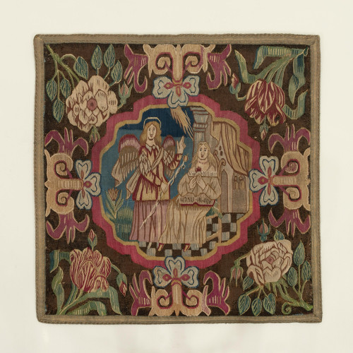 A good late 17th century tapestry cushion cover, Denmark or Northern Germany, circa 1680-1700