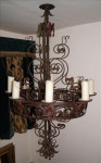A Spanish, Baroque-style wrought iron chandelier