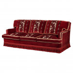 An opulent, cut-velvet, three seater sofa or settee or couch, by Italian architect & designer Toni Facella Sensi della Penna