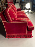 An opulent, cut-velvet, three seater sofa or settee or couch, by Italian architect & designer Toni Facella Sensi della Penna