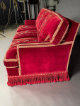 An opulent, cut-velvet, three seater sofa or settee or couch, by Italian architect & designer Toni Facella Sensi della Penna