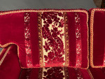 An opulent, cut-velvet, three seater sofa or settee or couch, by Italian architect & designer Toni Facella Sensi della Penna