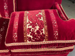 An opulent, cut-velvet, three seater sofa or settee or couch, by Italian architect & designer Toni Facella Sensi della Penna