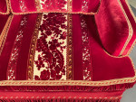 An opulent, cut-velvet, three seater sofa or settee or couch, by Italian architect & designer Toni Facella Sensi della Penna