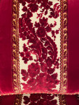 An opulent, cut-velvet, three seater sofa or settee or couch, by Italian architect & designer Toni Facella Sensi della Penna