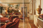 An opulent, cut-velvet, three seater sofa or settee or couch, by Italian architect & designer Toni Facella Sensi della Penna