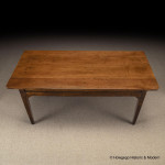 8 seater, cherry, farmhouse table 5ft long, 19th century with a set of 8 ash ladderback chairs