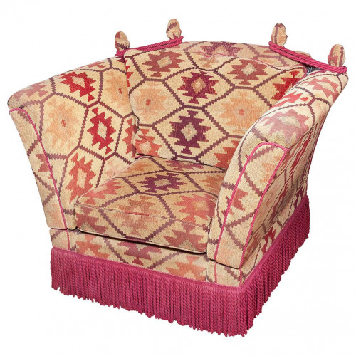 Armchair/Single Seat Settee or Sofa, Upholstered Kelim Knole Vintage Country House Massive 4ft, 120cm wide