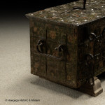 An Exceptional, Late-Renaissance, Nuremberg, Iron, 'Armada Box', Strongbox Or Travelling Safe With Ducal Coronet & Original, Naïve, Painted Decoration On Later Sledge Feet