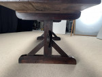 A Characterful and Unusually Wide, 10-12 Seater, Vernacular Trestle Table oak and pine, England, 19th century 244 cm (8 ft) long; 87 cm (34 in) wide;