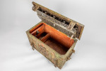 A Rare Ducal "Armada" Strongbox (Travelling Safe) wrought iron with original polychrome painted decoration, Nuremberg, late Renaissance, late 16th / early 17th century