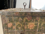 A Rare Ducal "Armada" Strongbox (Travelling Safe) wrought iron with original polychrome painted decoration, Nuremberg, late Renaissance, late 16th / early 17th century
