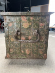 A Rare Ducal "Armada" Strongbox (Travelling Safe) wrought iron with original polychrome painted decoration, Nuremberg, late Renaissance, late 16th / early 17th century