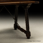 A Fine, Late-16th Century Spanish Walnut, Campaign Table With Rare, Fluted Carving Bearing a Windsor Castle Label