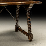 A Fine, Late-16th Century Spanish Walnut, Campaign Table With Rare, Fluted Carving Bearing a Windsor Castle Label