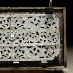 A Rare Ducal "Armada" Strongbox (Travelling Safe) wrought iron with original polychrome painted decoration, Nuremberg, late Renaissance, late 16th / early 17th century