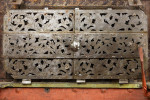 A Rare Ducal "Armada" Strongbox (Travelling Safe) wrought iron with original polychrome painted decoration, Nuremberg, late Renaissance, late 16th / early 17th century