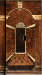 An exceptionally rare, mid-late-17th century, oak, bone and ebonized chest of drawers with enclosed upper section